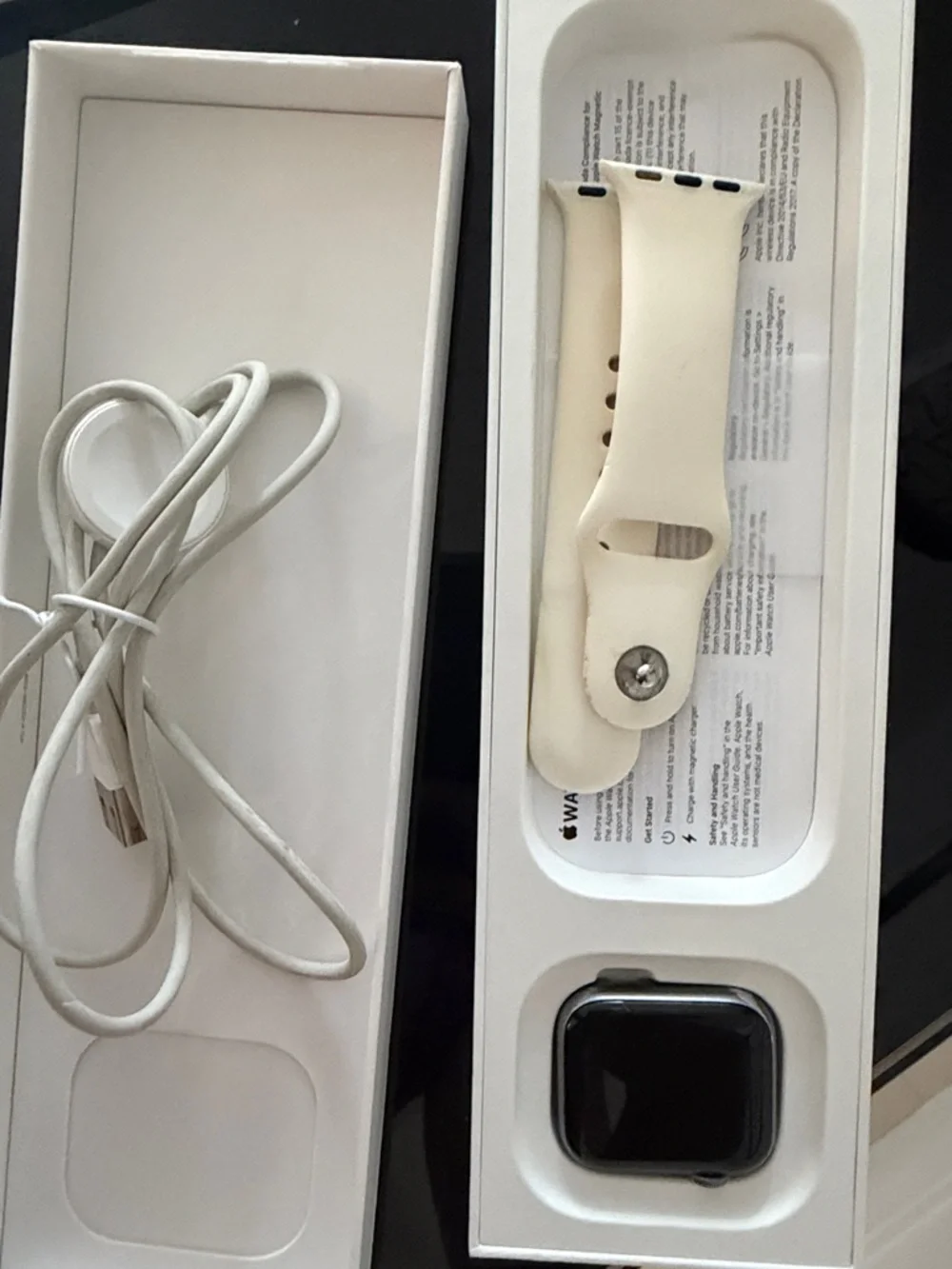 Apple Watch with Ivory Silicone Sport Band